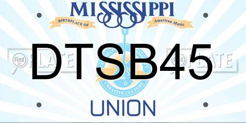 DTSB45 Mississippi License Plate
