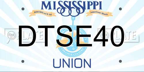 DTSE40 Mississippi License Plate