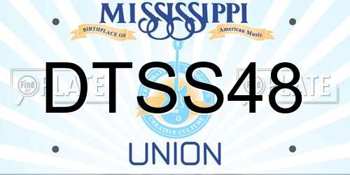 DTSS48 Mississippi License Plate