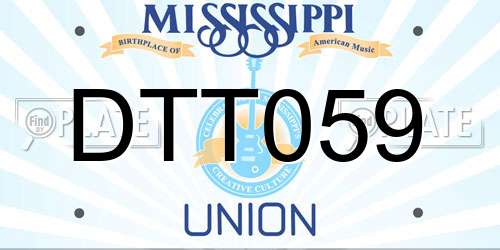DTT059 Mississippi License Plate
