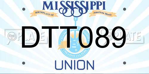 DTT089 Mississippi License Plate