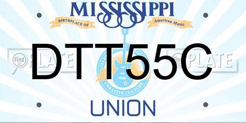 DTT55C Mississippi License Plate