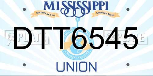 DTT6545 Mississippi License Plate