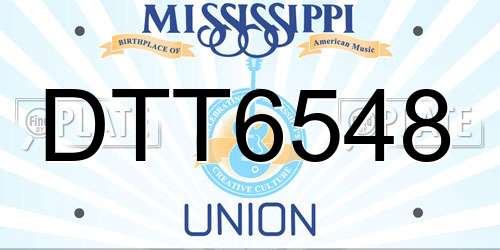 DTT6548 Mississippi License Plate
