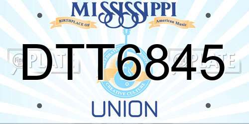 DTT6845 Mississippi License Plate