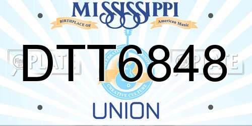 DTT6848 Mississippi License Plate
