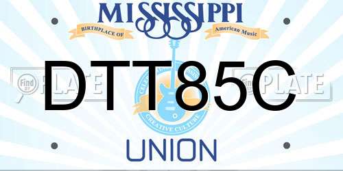 DTT85C Mississippi License Plate