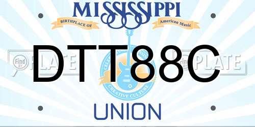 DTT88C Mississippi License Plate