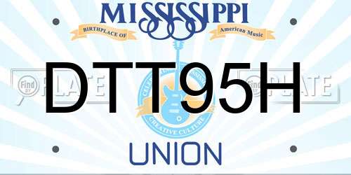 DTT95H Mississippi License Plate
