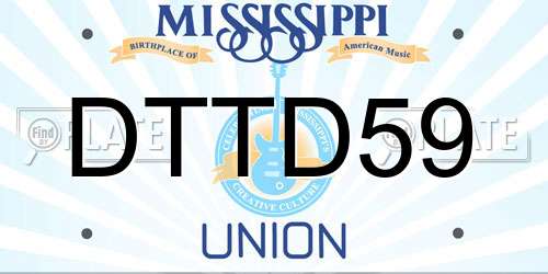 DTTD59 Mississippi License Plate
