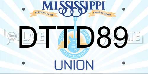 DTTD89 Mississippi License Plate