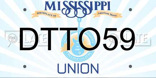 DTTO59 Mississippi License Plate