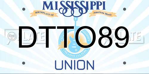 DTTO89 Mississippi License Plate