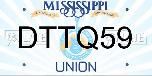 DTTQ59 Mississippi License Plate