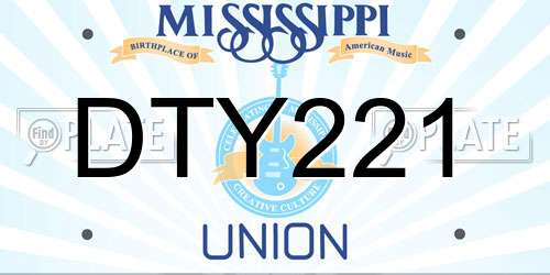 DTY221 Mississippi License Plate
