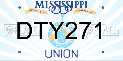 DTY271 Mississippi License Plate