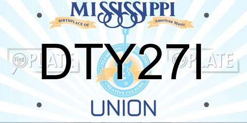 DTY27I Mississippi License Plate