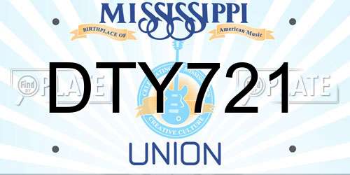 DTY721 Mississippi License Plate