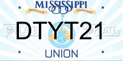 DTYT21 Mississippi License Plate