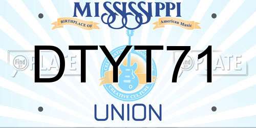 DTYT71 Mississippi License Plate