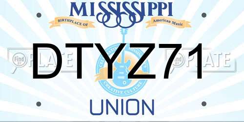 DTYZ71 Mississippi License Plate