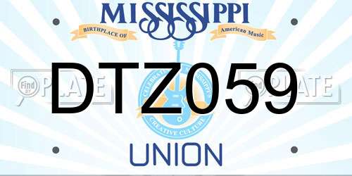 DTZ059 Mississippi License Plate