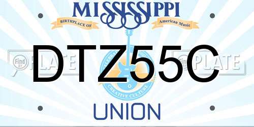 DTZ55C Mississippi License Plate