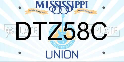 DTZ58C Mississippi License Plate