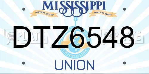 DTZ6548 Mississippi License Plate