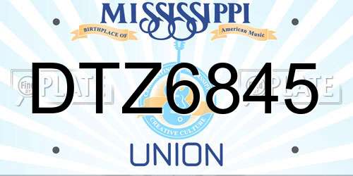 DTZ6845 Mississippi License Plate