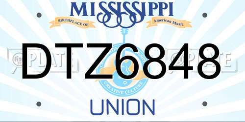 DTZ6848 Mississippi License Plate
