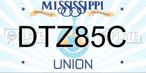 DTZ85C Mississippi License Plate