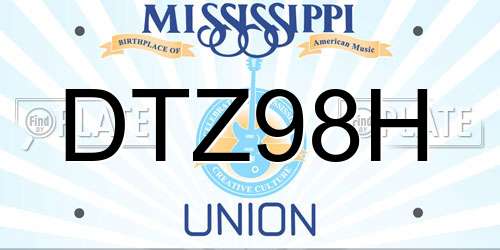 DTZ98H Mississippi License Plate
