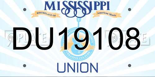 DU19108 Mississippi License Plate