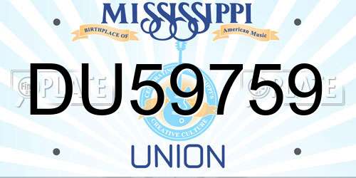 DU59759 Mississippi License Plate