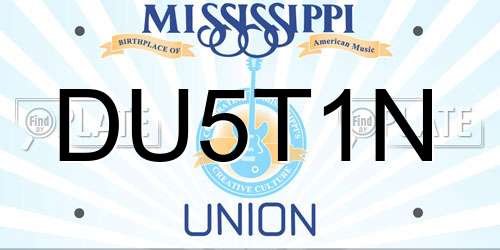 DU5T1N Mississippi License Plate
