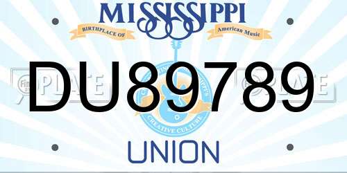 DU89789 Mississippi License Plate