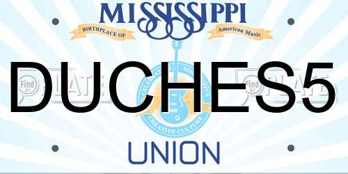 DUCHES5 Mississippi License Plate
