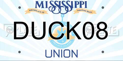 DUCK08 Mississippi License Plate