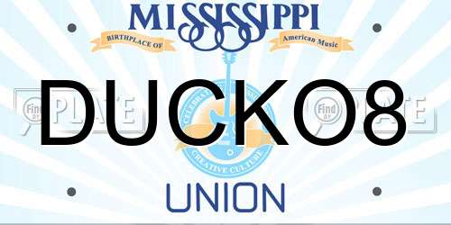 DUCKO8 Mississippi License Plate