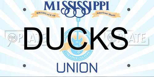 DUCKS Mississippi License Plate