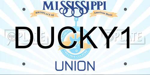 DUCKY1 Mississippi License Plate