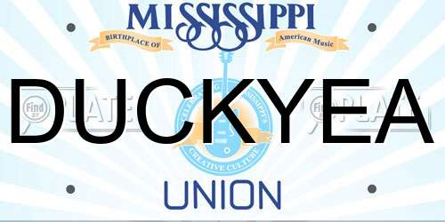 DUCKYEA Mississippi License Plate