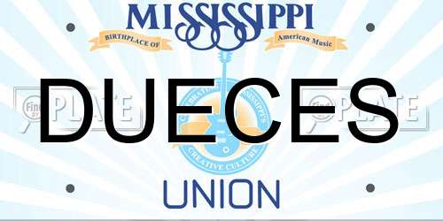 DUECES Mississippi License Plate