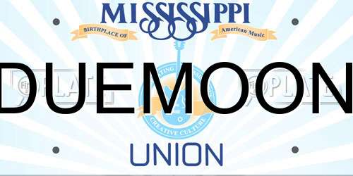 DUEMOON Mississippi License Plate