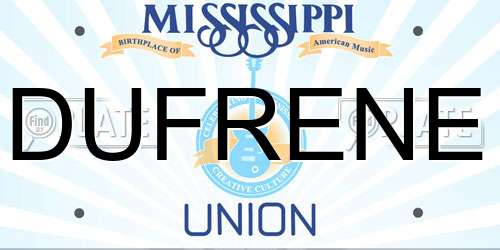 DUFRENE Mississippi License Plate