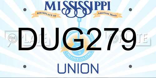 DUG279 Mississippi License Plate