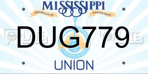DUG779 Mississippi License Plate
