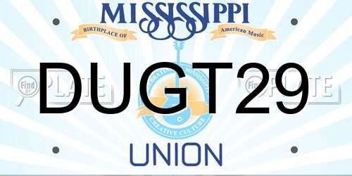 DUGT29 Mississippi License Plate