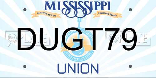 DUGT79 Mississippi License Plate